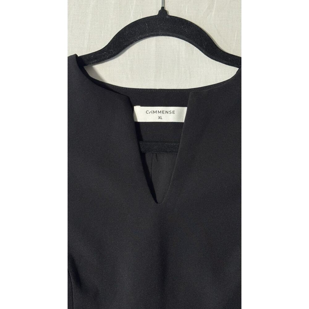 Commense Sleeveless Keyhole-Neck Pleated Black Mini Dress (No Belt inc) Size XL - Picture 4 of 10